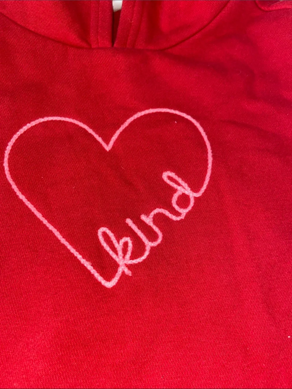 GAP Kids 5T Pink Fleece Pullover & Red Heart Hoodie with Black Leggings
